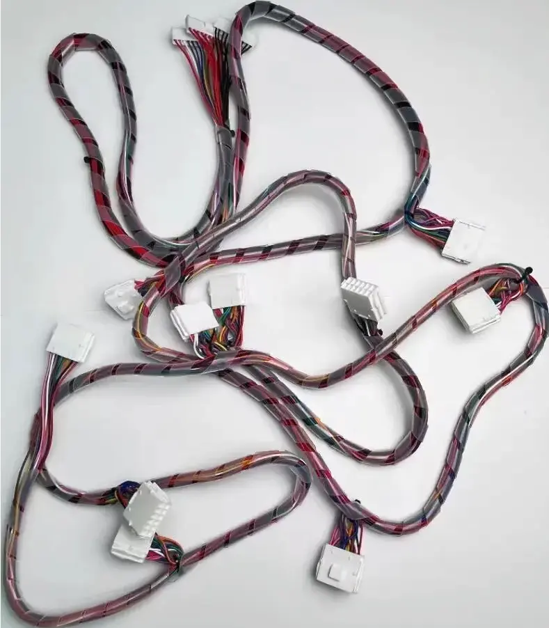 Industrial wire harness with multi-pin connectors