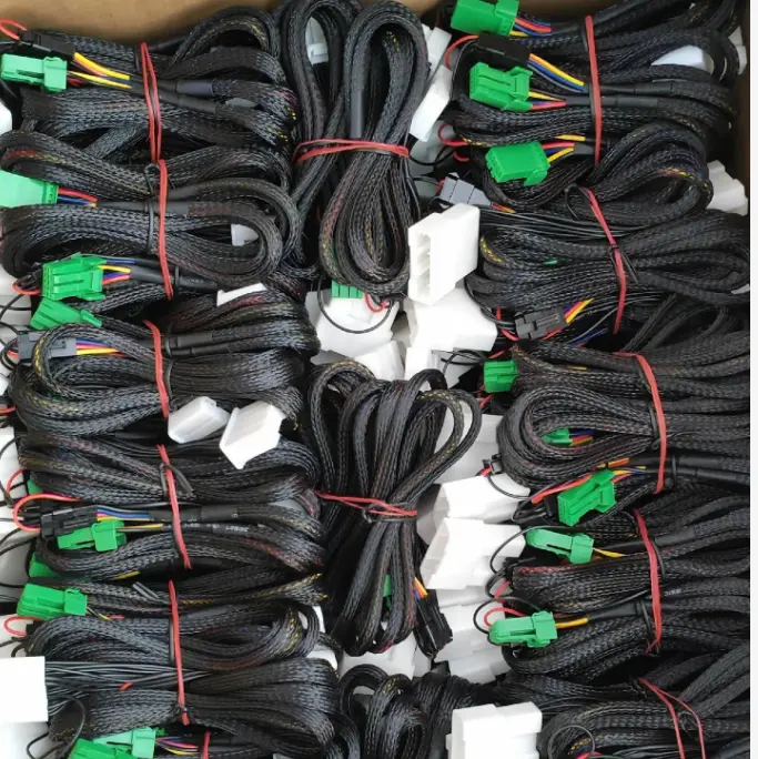 Power cable harness with ring terminals