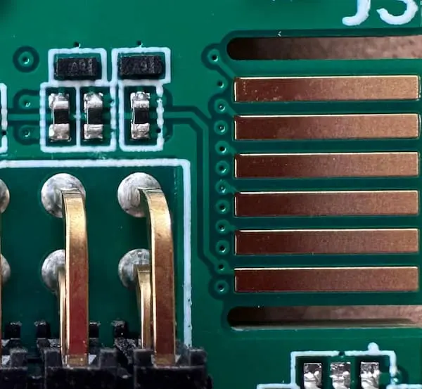 Photo of hard gold surface finish PCB made by ACE Electronics