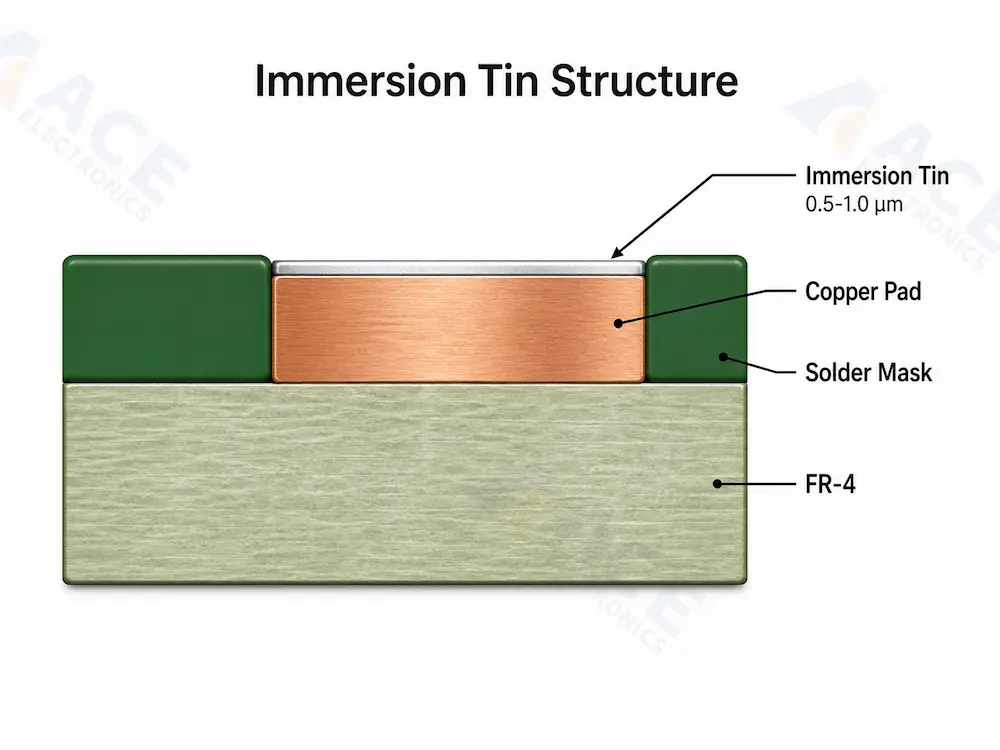 Immersion TIN PCB surface finish Structure