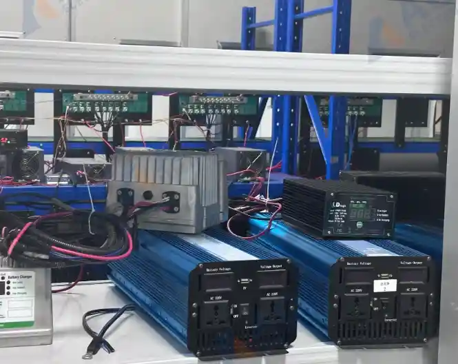 Finished energy storage devices arranged for batch aging test before packaging
