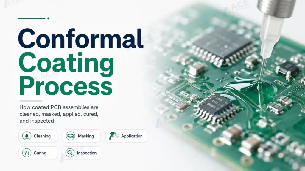 Conformal Coating Process for PCB Assembly: Cleaning, Masking, Application, Curing, and Inspection