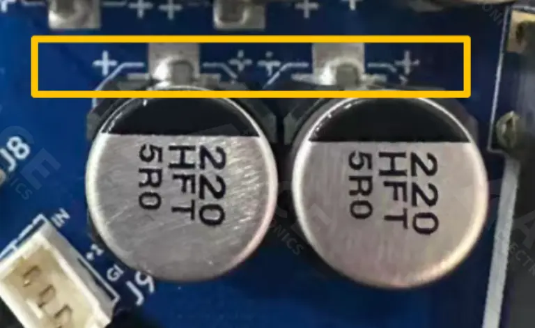 Component polarity error on an SMT PCB