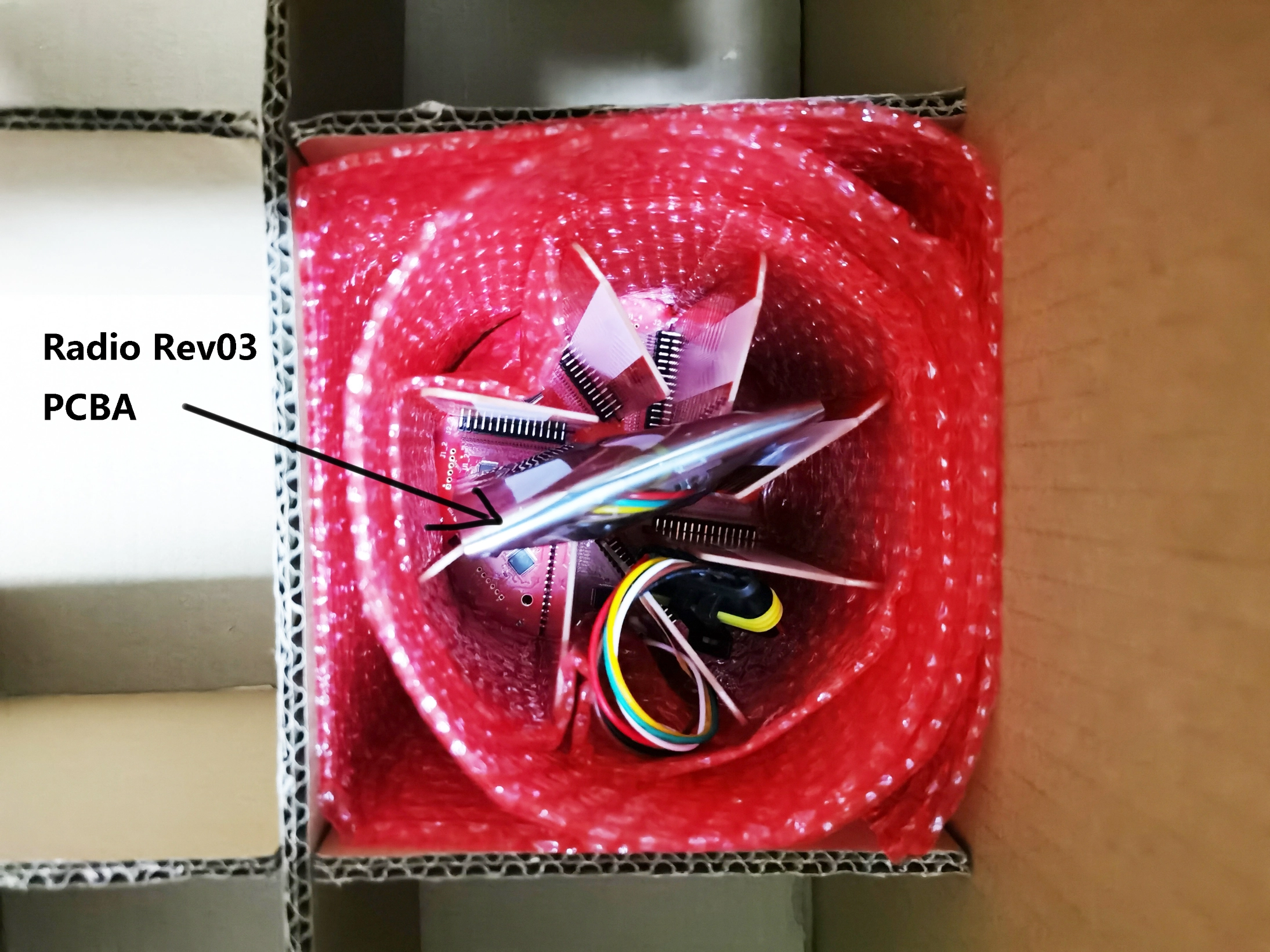 Individual agricultural sensor PCBA protected before export packaging